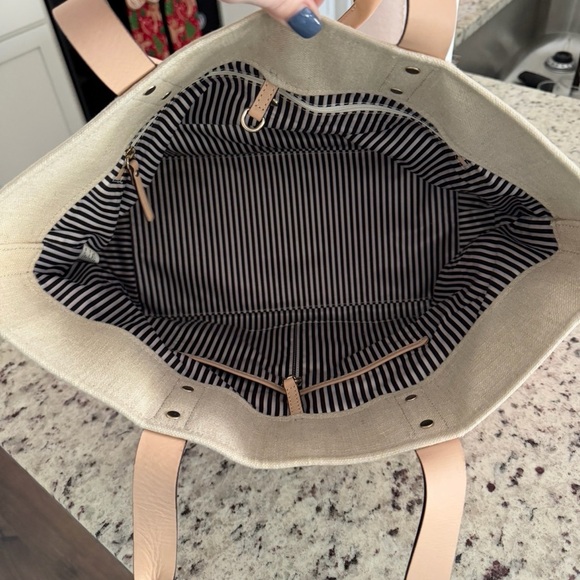 Kate Spade Red and Tan Canvas Tote - Picture 4 of 4